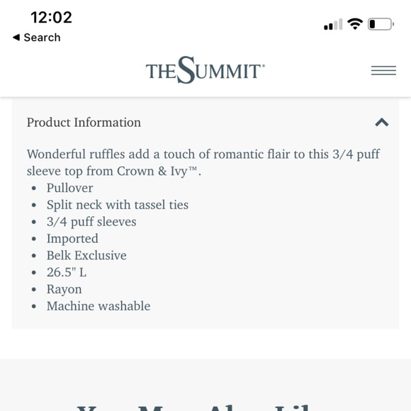 Crown&ivy plus size‎ Ruffle Puff 3/4 sleeve top . Gently worn - Picture 2 of 7